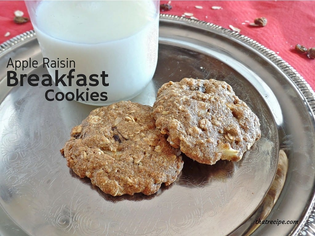 apple oatmeal raisin breakfast cookie