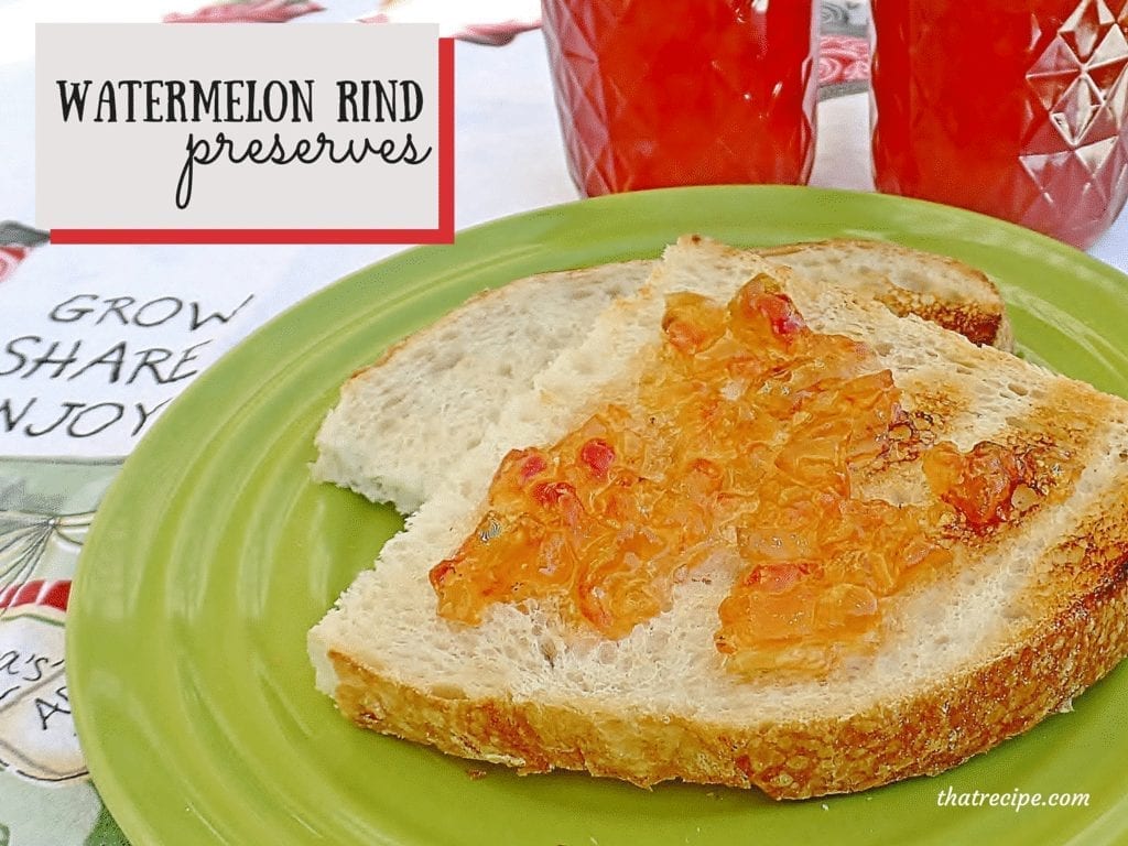 Don't throw away that watermelon rind! Use it to make jam. Unique and delicious Watermelon Rind Preserves make a great homemade gift.