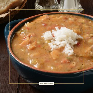 bowl of gumbo on a table