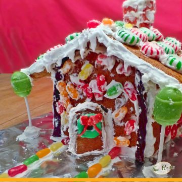 gingerbread house decorated with candy