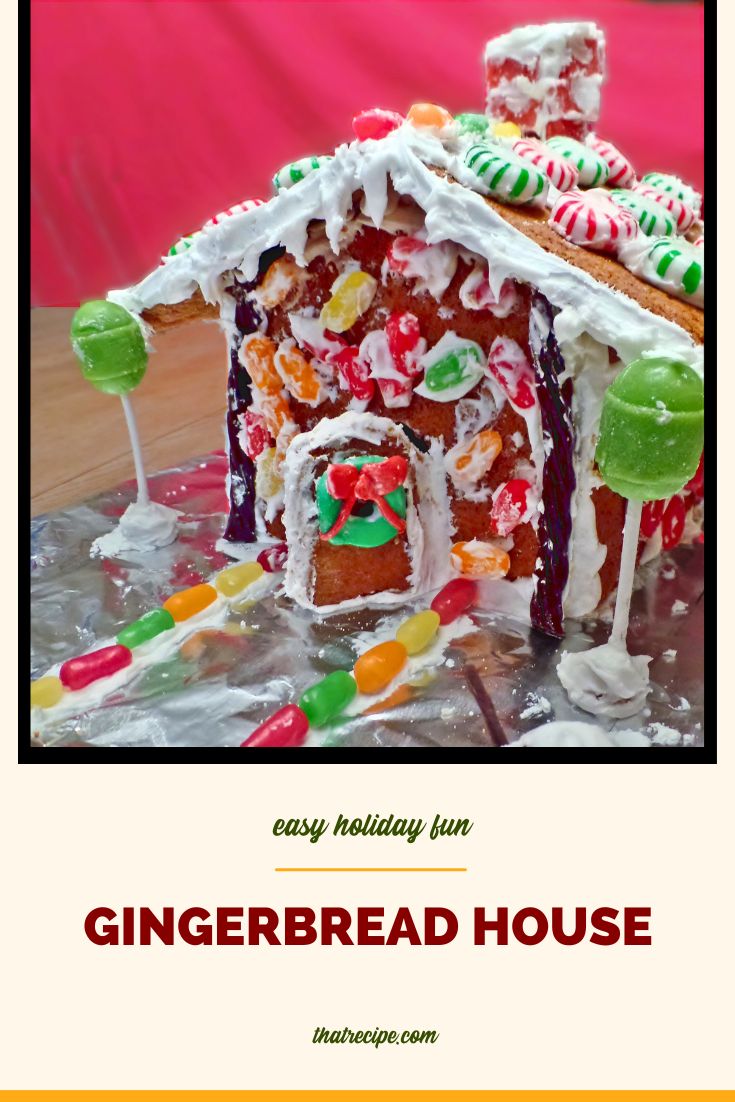 gingerbread house decorated with candy