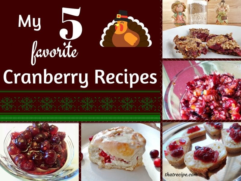 Cranberry Recipes including appetizers, cookies, cinnamon rolls and cranberry sauce two ways.