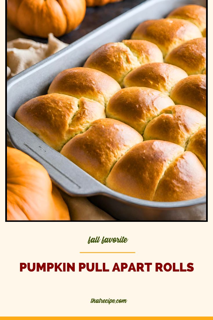 pumpkin pull apart rolls in a pan