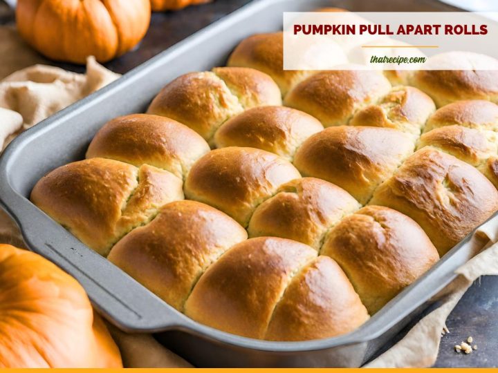 pumpkin pull apart rolls in a pan
