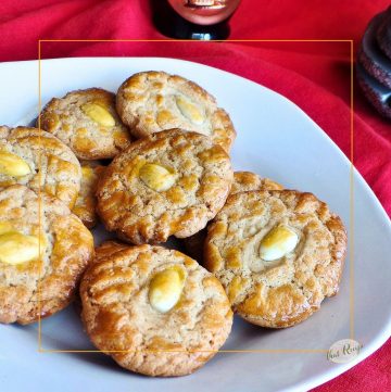chinese almond cookies on a plate