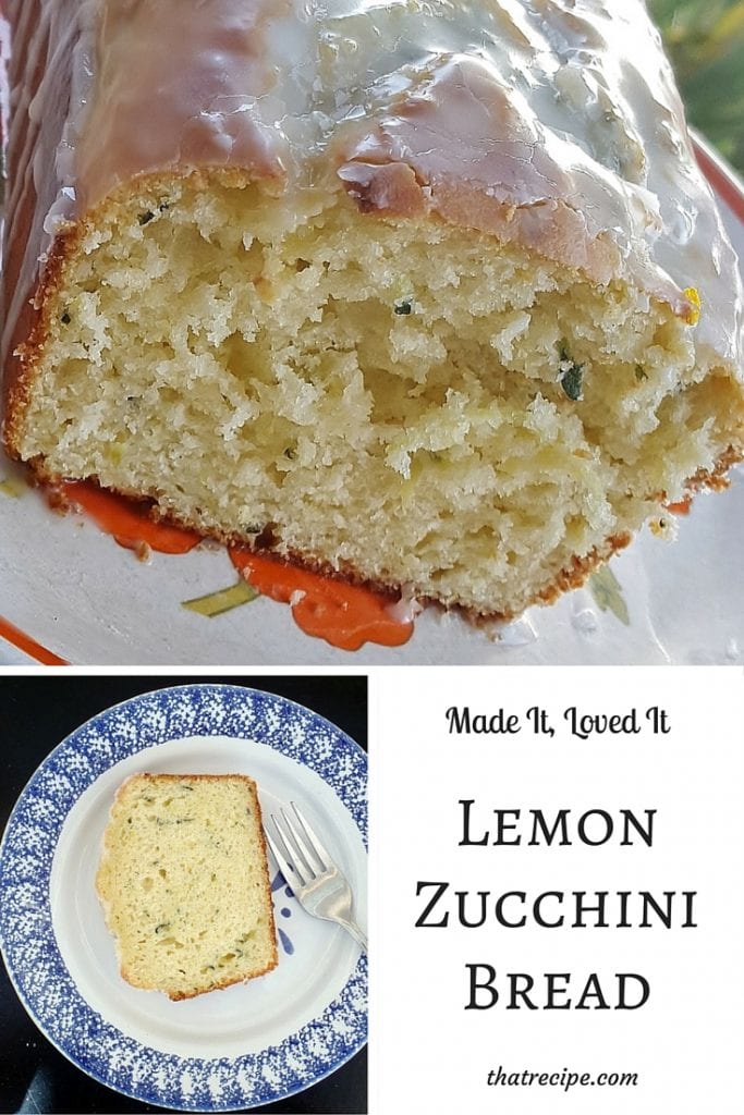 Lemon Zucchini Bread from Like Mother Like Daughter - delicious lemony quick bread made with shredded zucchini.