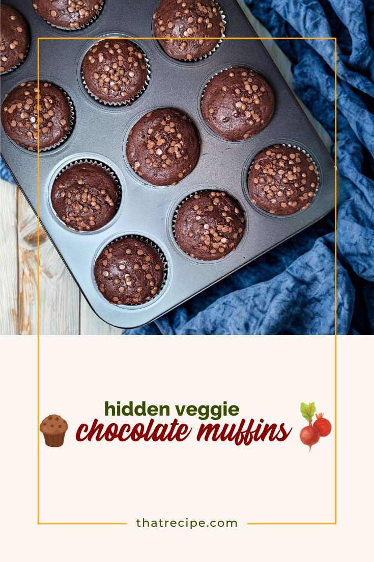 top down view of chocolate muffins with chocolate chips