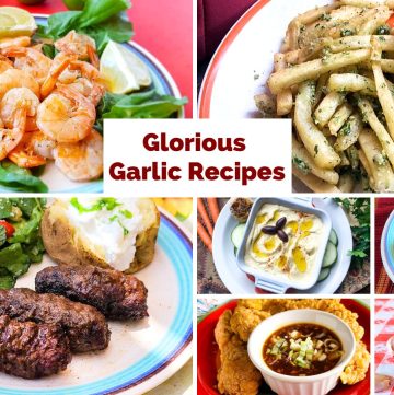 collage of garlic recipes