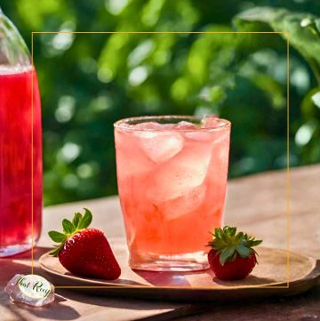 Strawberry Shrub Spritzer on a table