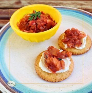 caramelized onion spread on crackers