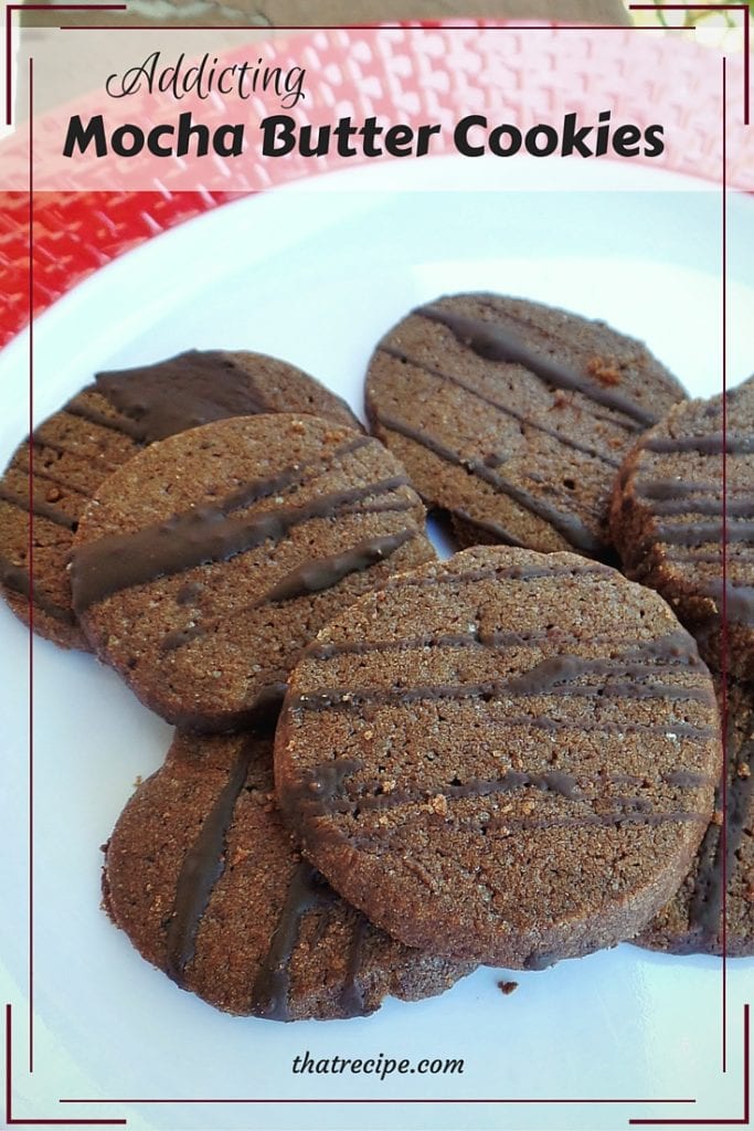 Mocha Butter Cookies - rich and crisp chocolate and coffee flavored cookies.