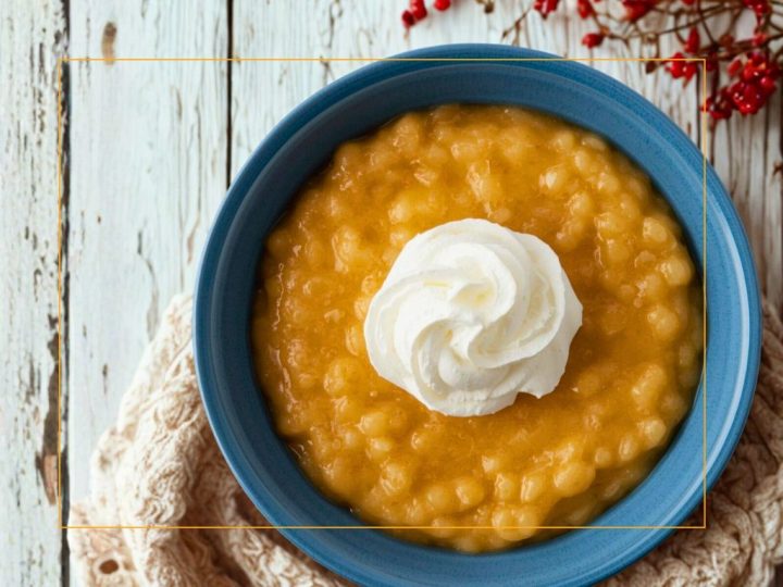 tapioca pudding in a bowl