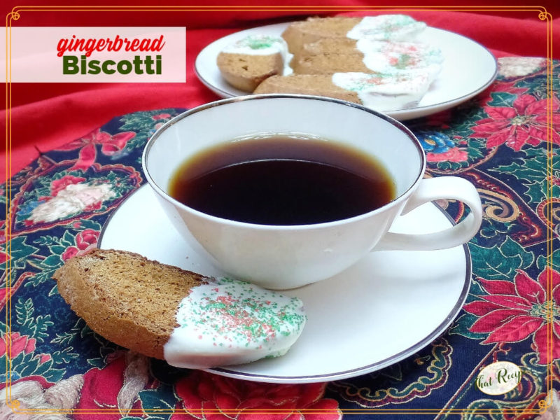 gingerbread biscotti with coffee