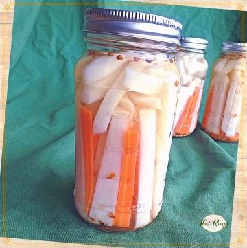 Kohlrabi Pickles in a Jar