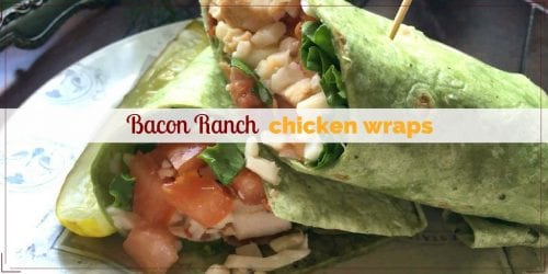 Quick and Healthy Bacon Ranch Chicken Wraps: made with leftover chicken, these wraps are great for those too hot or too busy to cook nights.