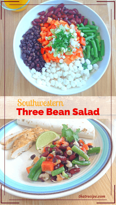 three bean salad with black beans and hominy