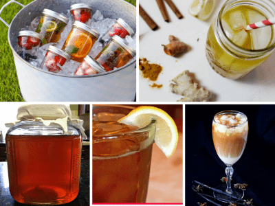 15 unique and delicious iced tea recipes, fruit flavored iced teas, flower flavored iced teas, herbal iced teas.