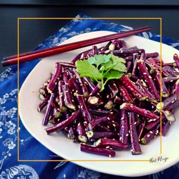 asparagus beans on a plate