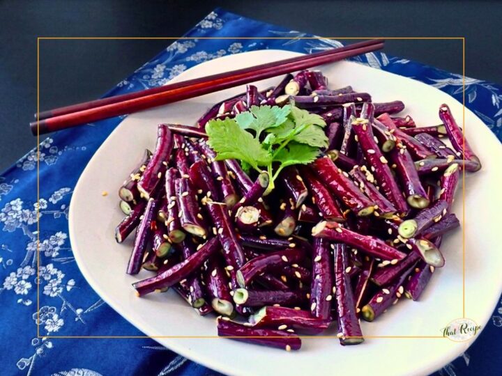 asparagus beans on a plate