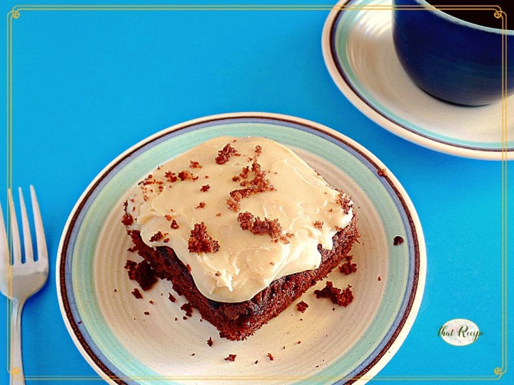 chocolate cake with brown sugar icing (penuche frosting)