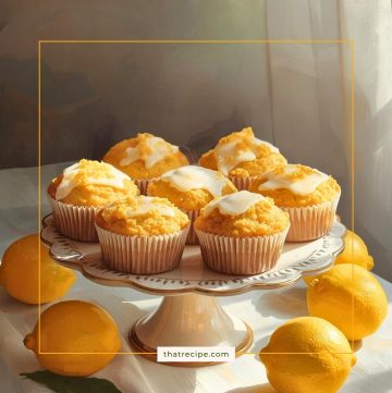 lemon muffins with crumb topping and glaze