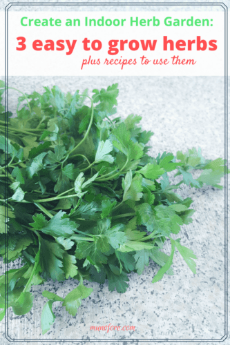 image of parsley on a cutting mat