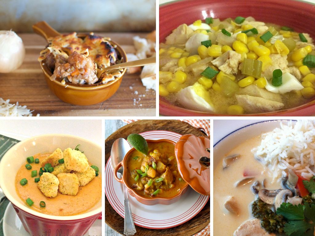 misc collage of soups
