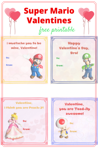 Printable Super Mario Valentines