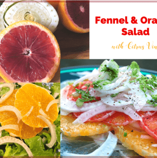 collage of fennel and orange salad