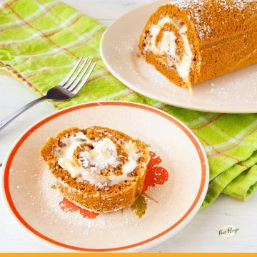 top down view of carrot cake roll