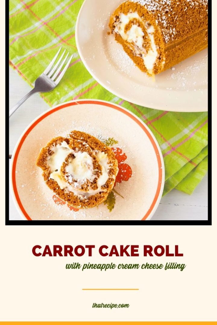 top down view of carrot cake roll