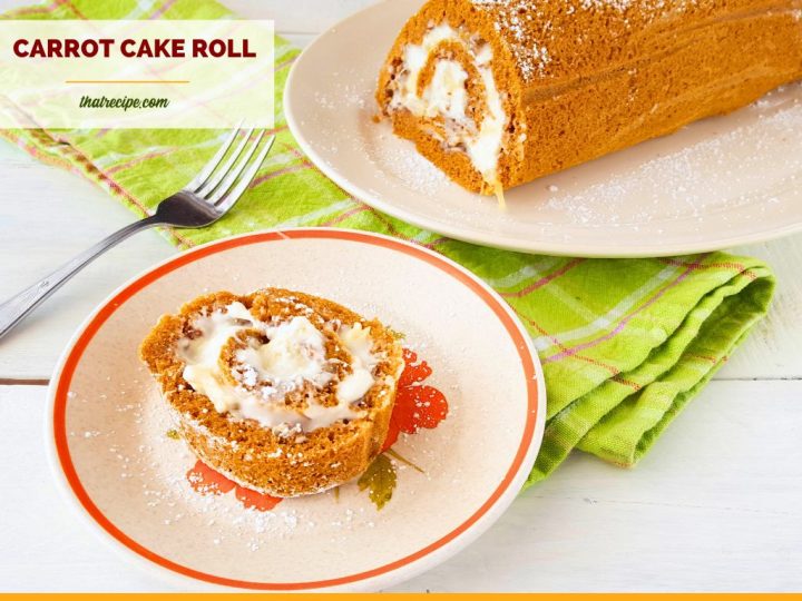 top down view of carrot cake roll