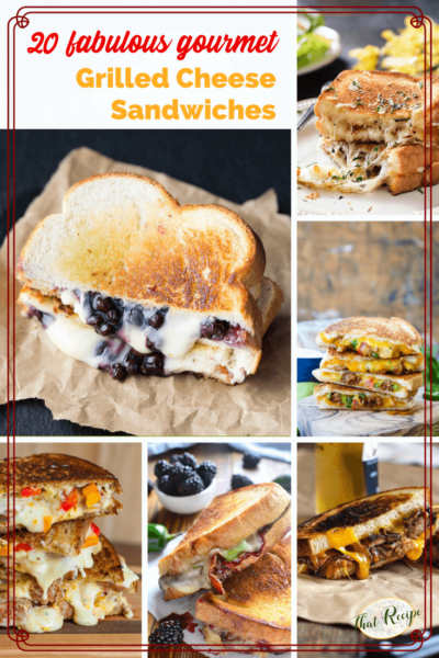 collage of gourmet grilled cheese sandwiches