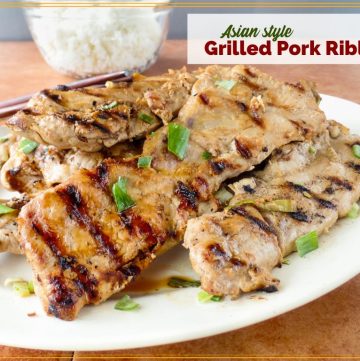 grilled pork riblets on a plate
