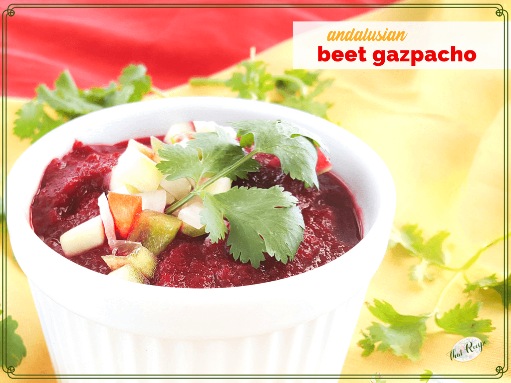 bowl of beet gazpacho