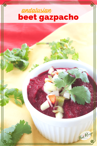 bowl of beet gazpacho