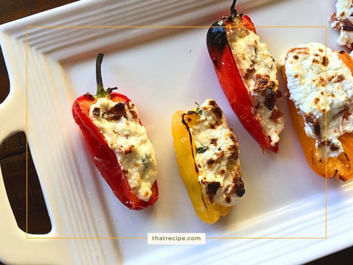 cheese stuffed mini peppers on a plate