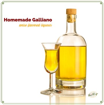 bottle and glass of galliano