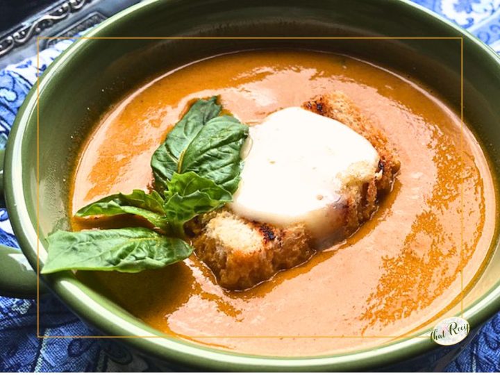 tomato soup with sourdough brie toast