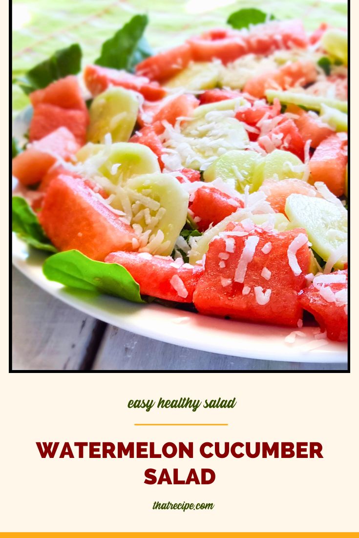 Watermelon Cucumber Salad with coconut and lime