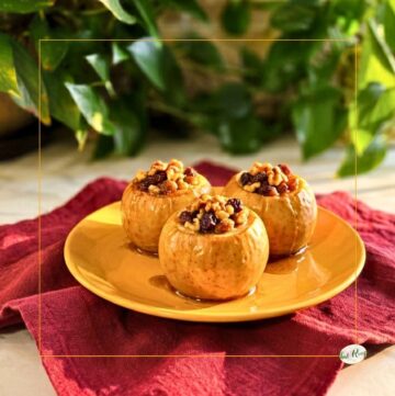 baked apple on a plate