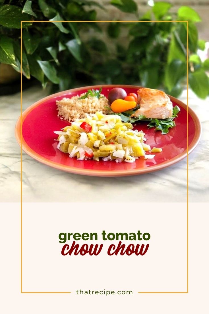 green tomato relish on a plate