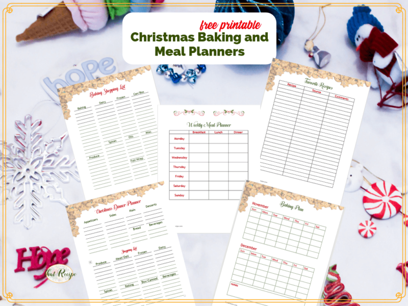 Free Printable Christmas Baking and Meal Planners