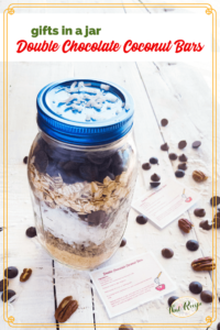 Double chocolate coconut bar mix in a jar