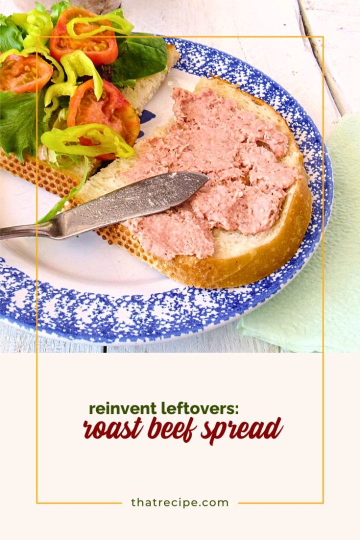 roast beef spread on a sandwich with text overlay "roast beef sandwich spread"
