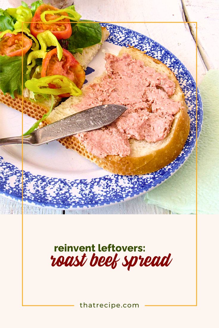 roast beef spread on a sandwich with text overlay "roast beef sandwich spread"
