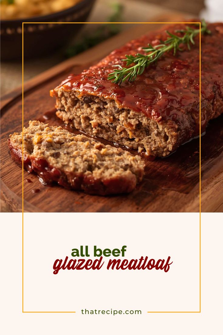 glazed meatloaf on a cutting board