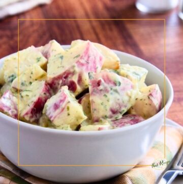 bowl of red potato salad