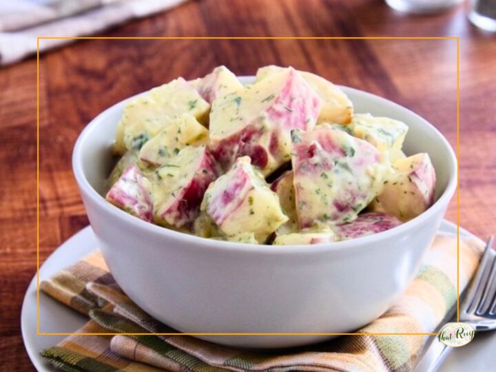 bowl of red potato salad