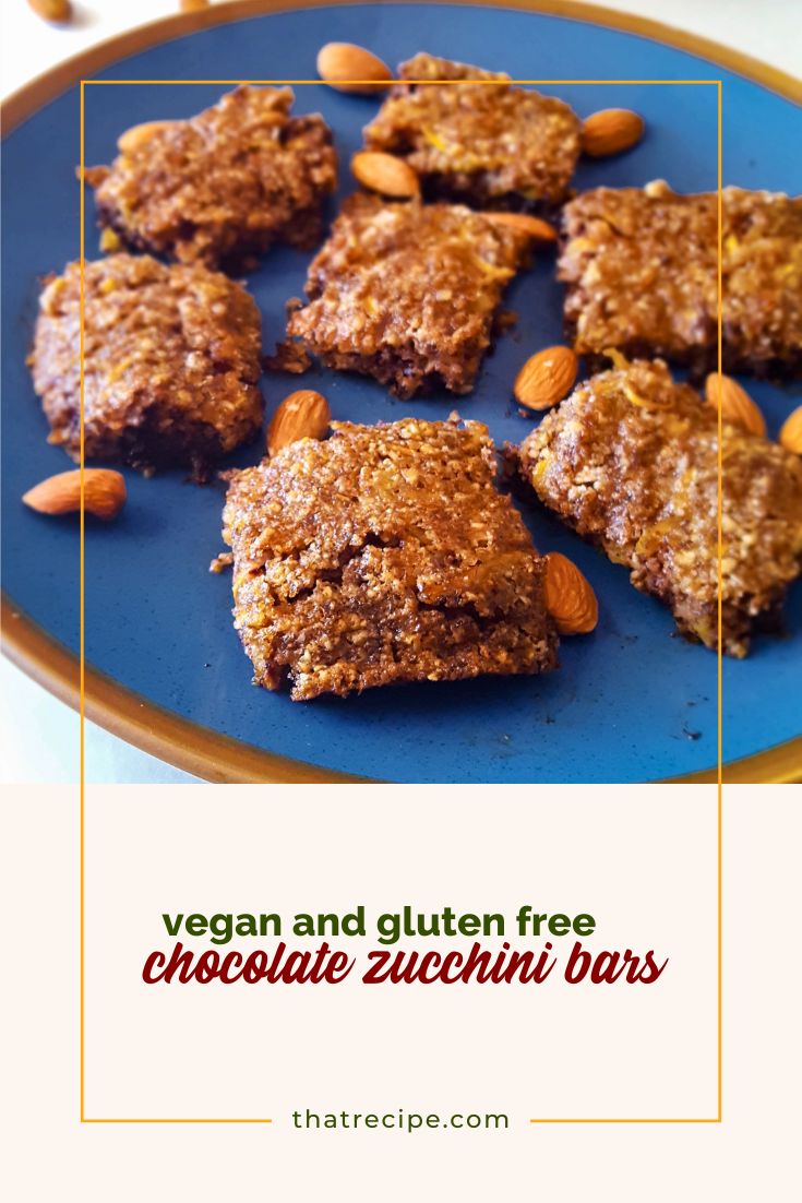 zucchini bars on a plate with almonds